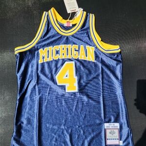 100% Authentic Chris Webber Mitchell & Ness 91 92 Wolverines Jersey Size 48 XL